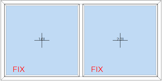 PVC Dubbel vast raam