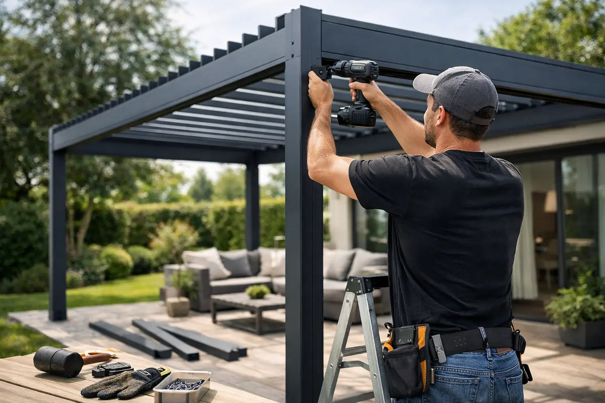 Aluminium pergola zelf monteren in 8 stappen